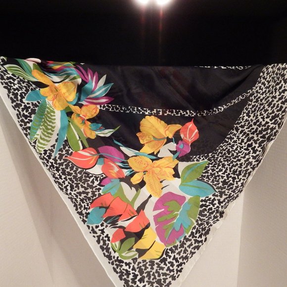 Accessories | Multi Color Scarf With Black Background Made In Italy